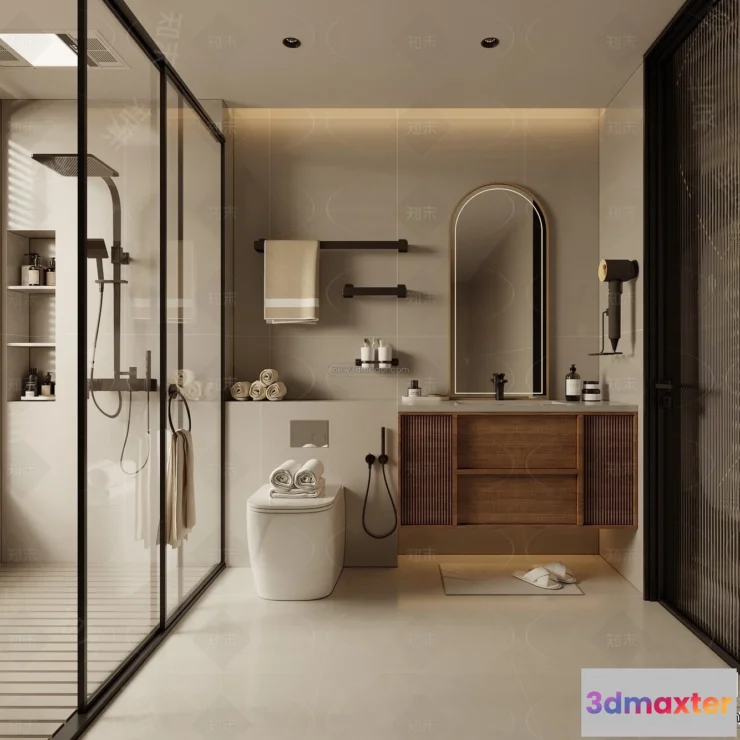 1570466 - Modern Style Interior 3D Blocks and 3D Models - Bathroom 3D Scene - 637 3D Max