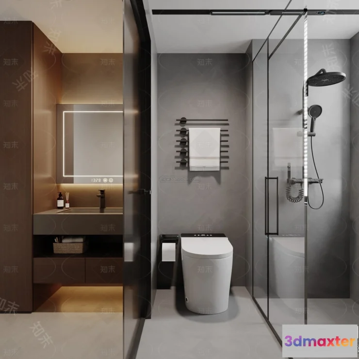1570494 - Modern Style Interior 3D Blocks and 3D Models - Bathroom 3D Scene - 651 3D Max