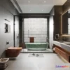 1570500 - Modern Style Interior 3D Blocks and 3D Models - Bathroom 3D Scene - 654 3D Max
