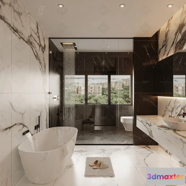 1570510 - Modern Style Interior 3D Blocks and 3D Models - Bathroom 3D Scene - 659 3D Max