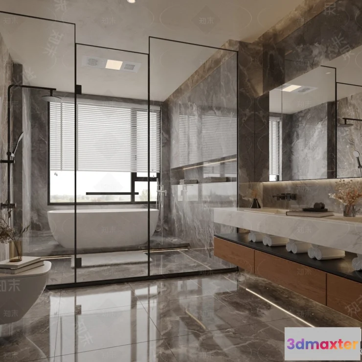 1570514 - Modern Style Interior 3D Blocks and 3D Models - Bathroom 3D Scene - 661 3D Max