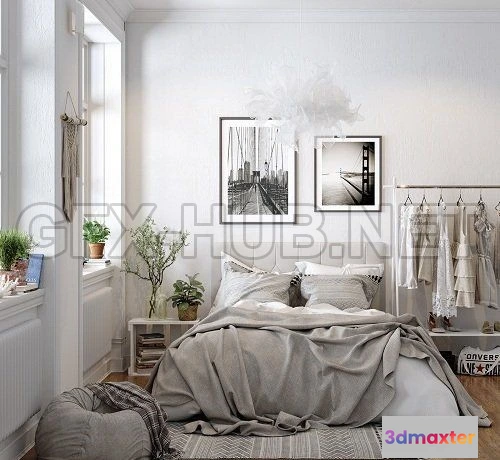 1071916 - Alexander Mcqueen Clothes  Bedroom 3d Model - 205473