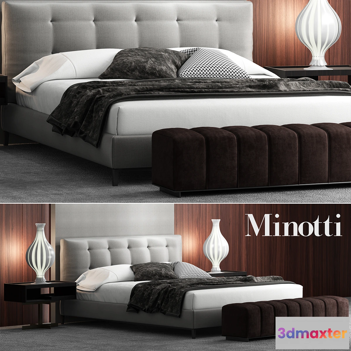 1074162 - Bed minotti andersen bed QUILT - 207719