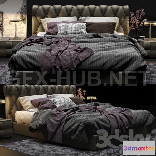 1074198 - Bed Poltrona Frau Bluemoon 3D model - 207755