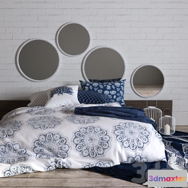 1074266 - Bed white and blue - 207823