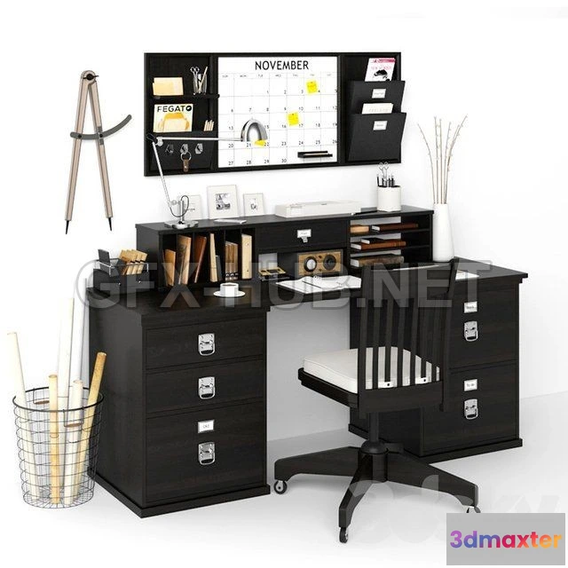 1074318 - Bedford Rectangular Desk - 207875