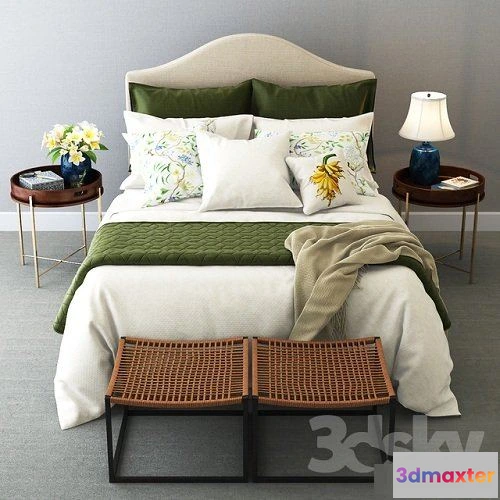 1077566 - Colonial Style Bedroom Set 3D Model - 211123