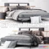 1087064 - Modern minimalist double bed 3d model - 220621