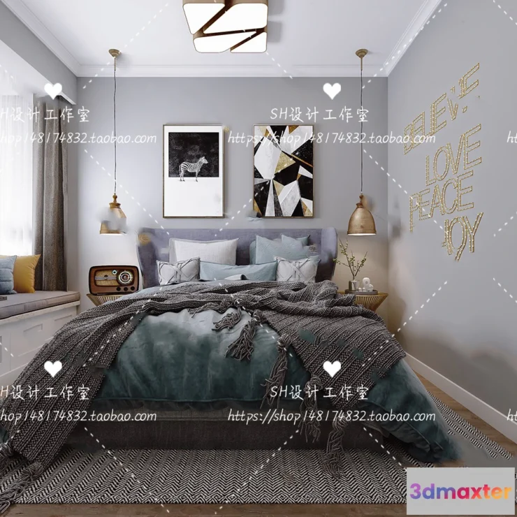 1114280 - BEDROOM 3D SCENES - VRAY RENDER - 394