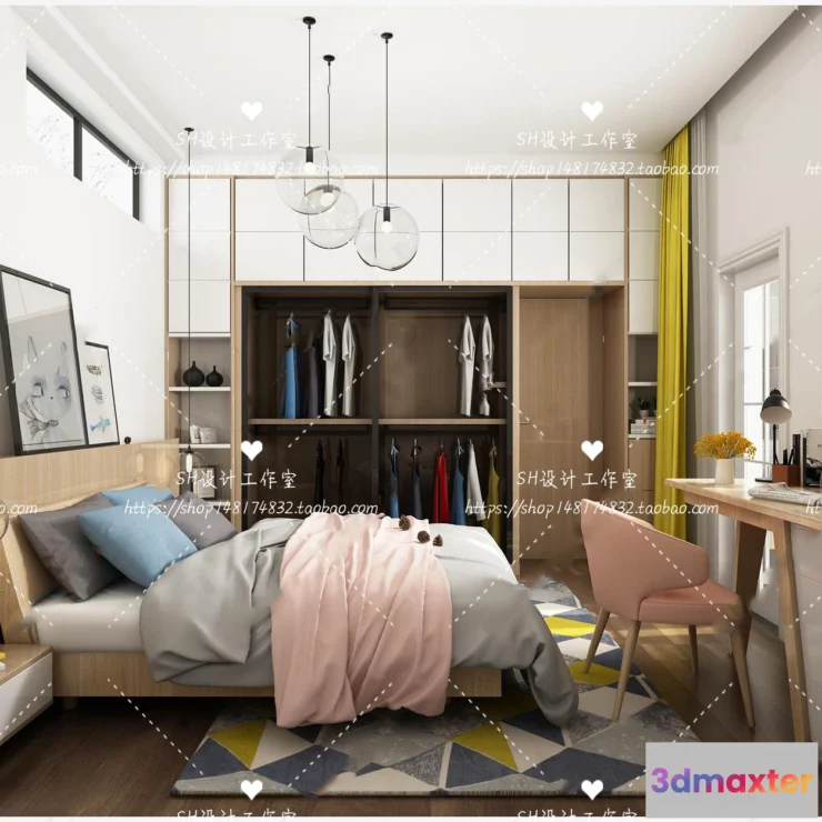 1114318 - BEDROOM 3D SCENES - VRAY RENDER - 413