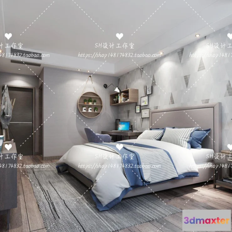 1114352 - BEDROOM 3D SCENES - VRAY RENDER - 430