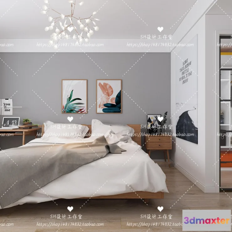 1114356 - BEDROOM 3D SCENES - VRAY RENDER - 432