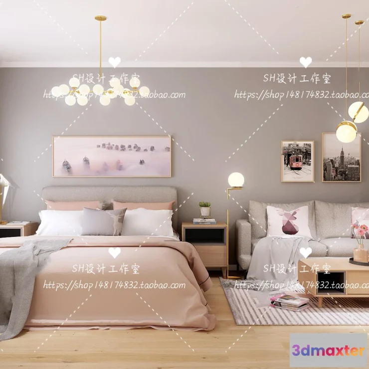 1114360 - BEDROOM 3D SCENES - VRAY RENDER - 434