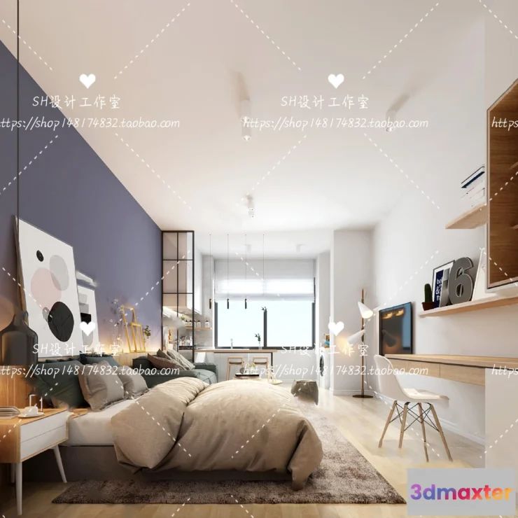 1114380 - BEDROOM 3D SCENES - VRAY RENDER - 444