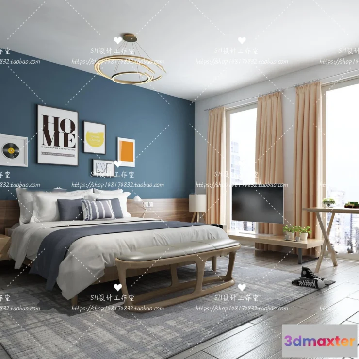 1114404 - BEDROOM 3D SCENES - VRAY RENDER - 456