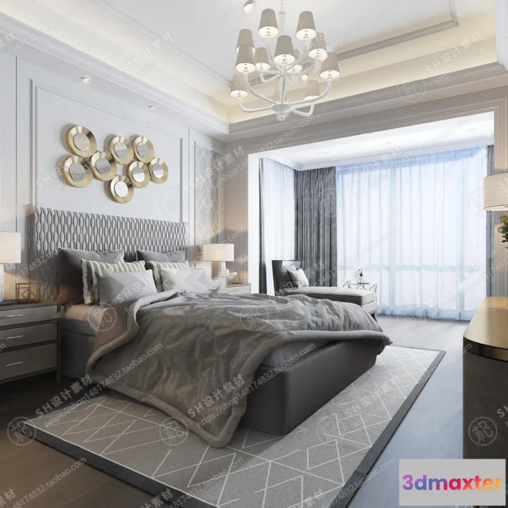 1114450 - BEDROOM 3D SCENES - VRAY RENDER - 479