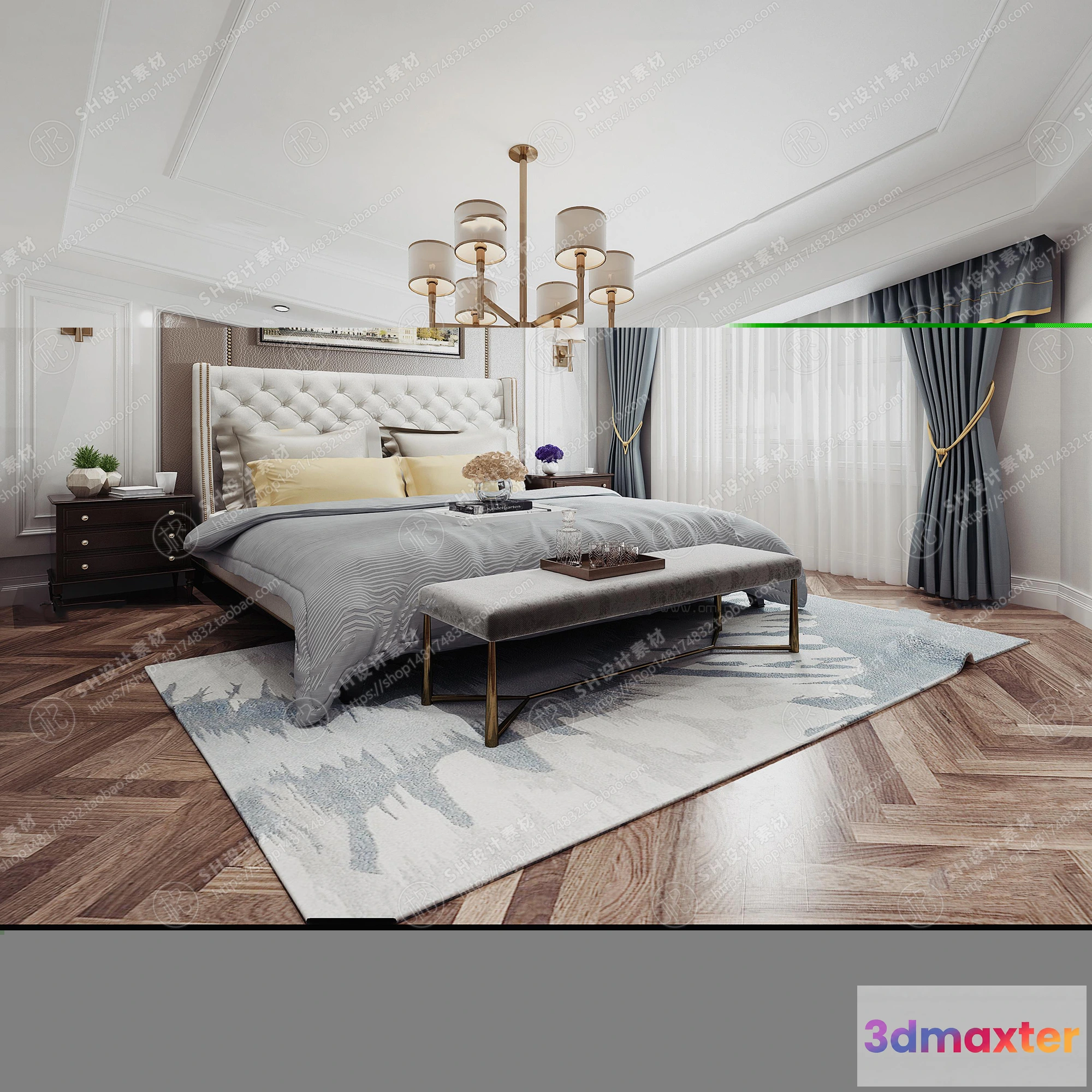 1114542 - BEDROOM 3D SCENES - VRAY RENDER - 525