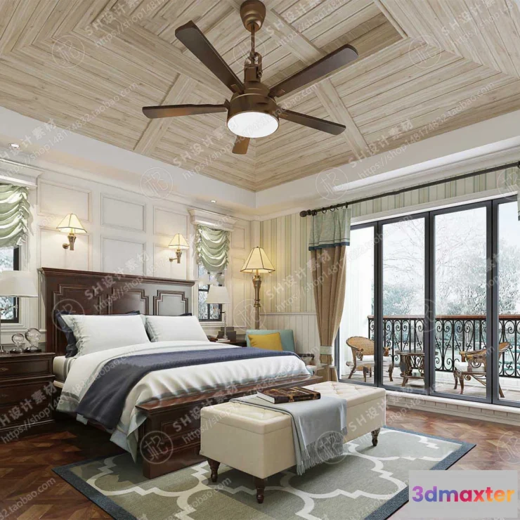 1114582 - BEDROOM 3D SCENES - VRAY RENDER - 545