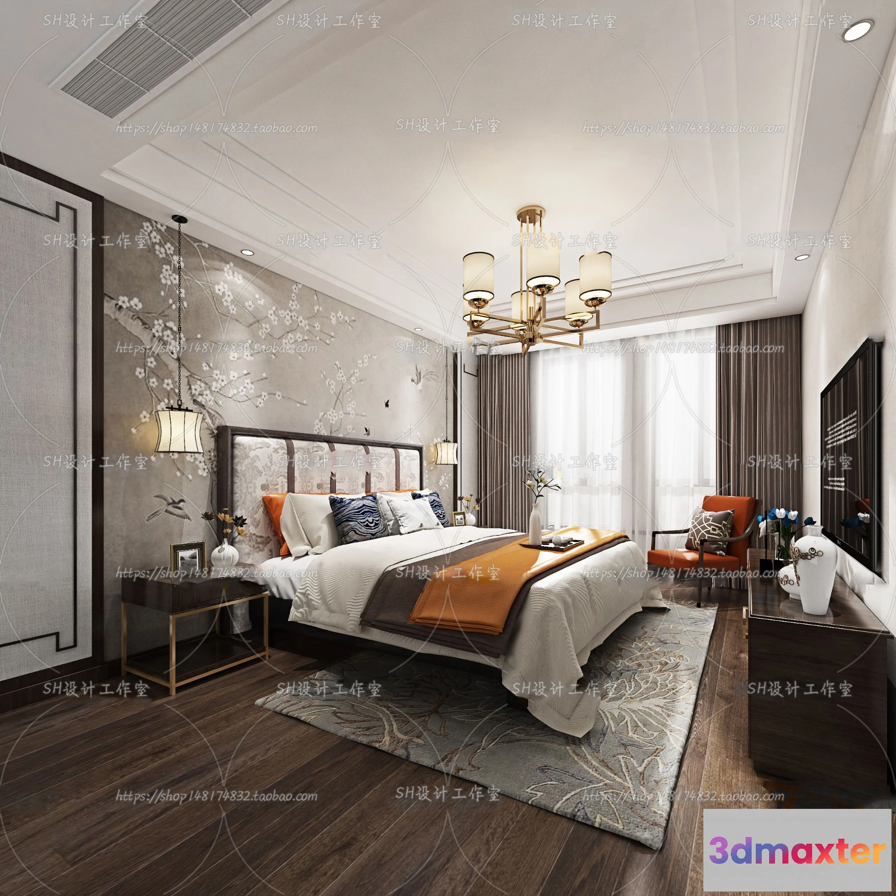 1114708 - BEDROOM 3D SCENES - VRAY RENDER - 608