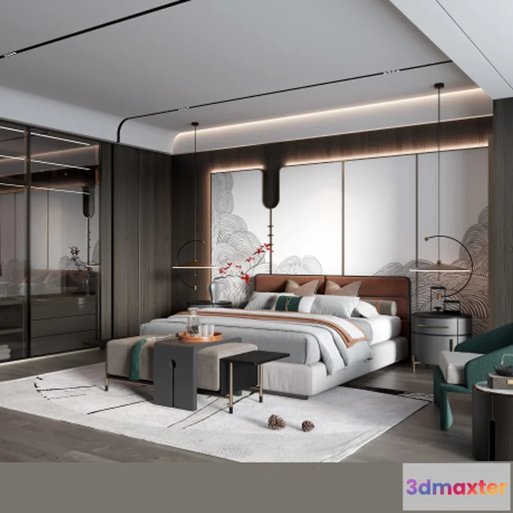 1224070 - BEDROOM - MODERN STYLE - 3D SCENE - 288