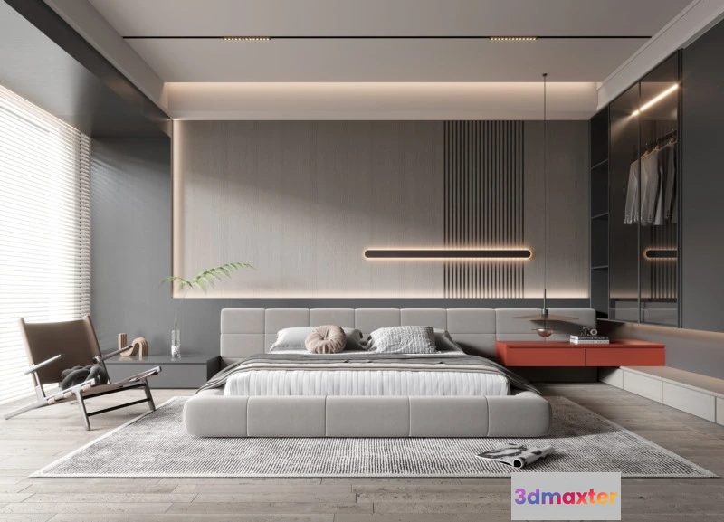 1224082 - BEDROOM - MODERN STYLE - 3D SCENE - 294