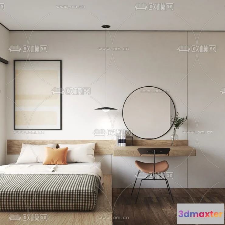 1241844 - BEDROOM - MODERN STYLE - VRAY  CORONA - 3D MODEL - 2046