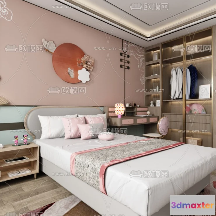 1241850 - BEDROOM - MODERN STYLE - VRAY  CORONA - 3D MODEL - 2049
