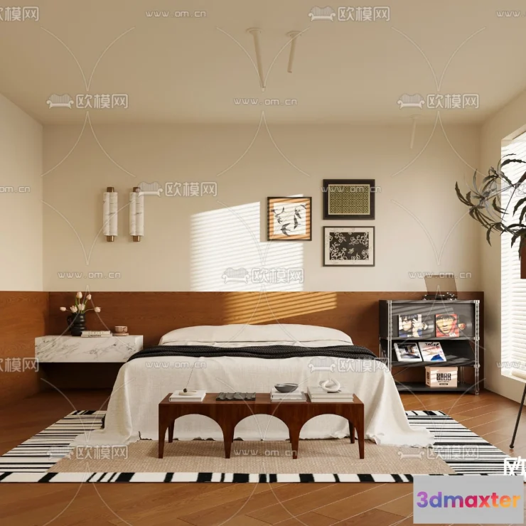 1241860 - BEDROOM - MODERN STYLE - CORONA - 3D MODEL - 2054