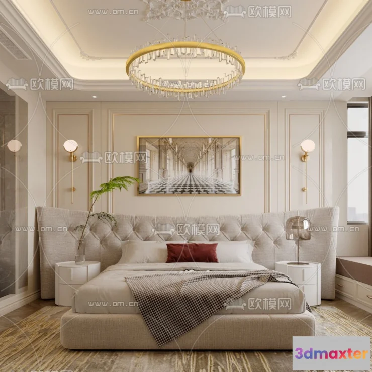 1241868 - BEDROOM - MODERN STYLE - CORONA - 3D MODEL - 2058