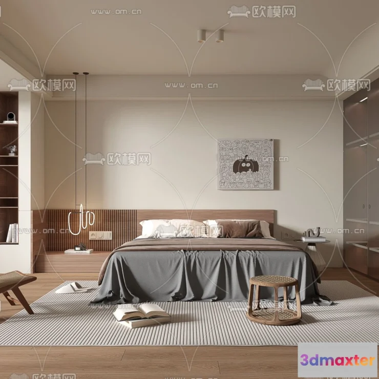 1241872 - BEDROOM - MODERN STYLE - VRAY  CORONA - 3D MODEL - 2060