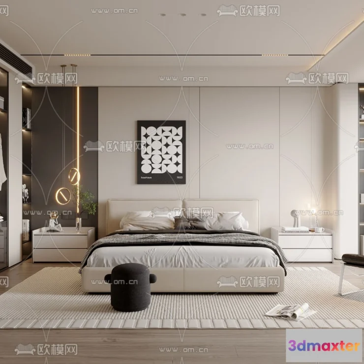 1241874 - BEDROOM - MODERN STYLE - VRAY  CORONA - 3D MODEL - 2061