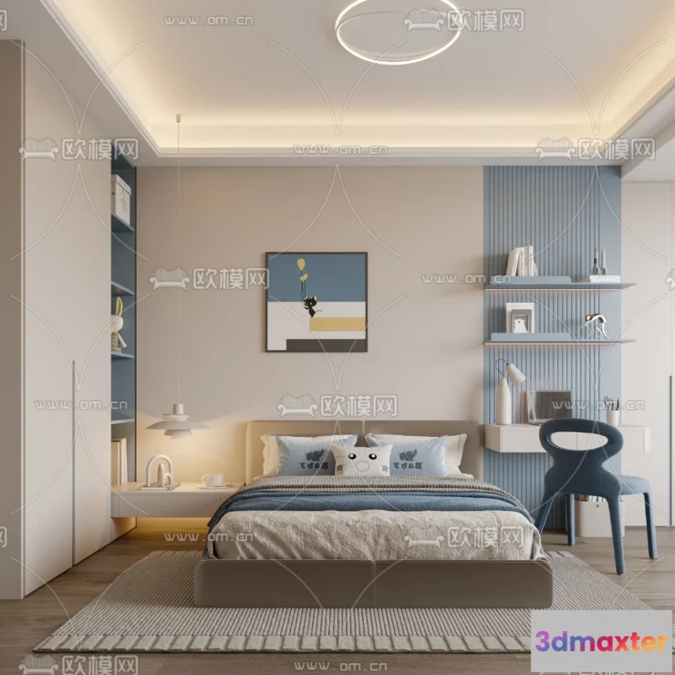 1241878 - BEDROOM - MODERN STYLE - CORONA - 3D MODEL - 2063