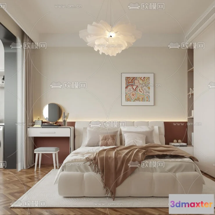 1241880 - BEDROOM - MODERN STYLE - CORONA - 3D MODEL - 2064