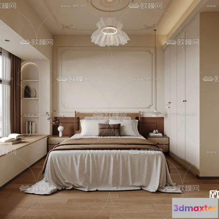 1241882 - BEDROOM - MODERN STYLE - CORONA - 3D MODEL - 2065