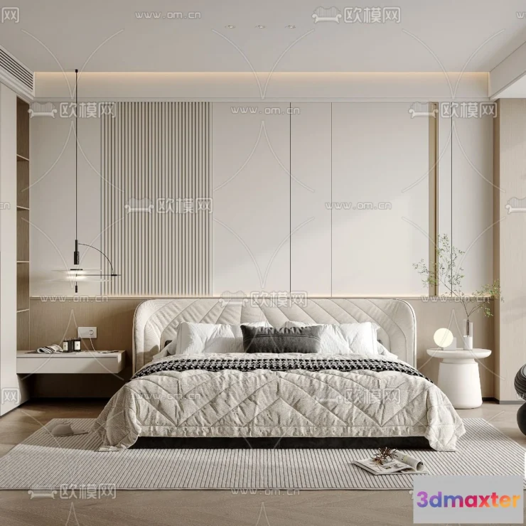 1241892 - BEDROOM - MODERN STYLE - VRAY  CORONA - 3D MODEL - 2070