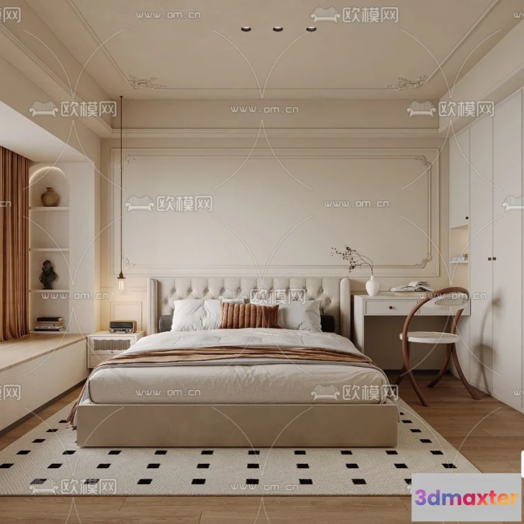 1241894 - BEDROOM - MODERN STYLE - CORONA - 3D MODEL - 2071