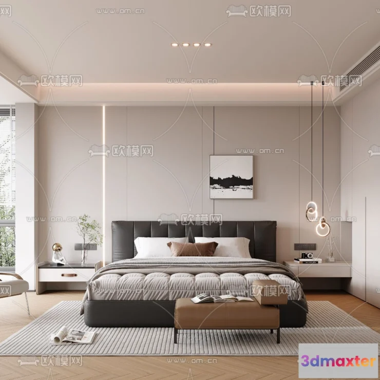 1241904 - BEDROOM - MODERN STYLE - VRAY  CORONA - 3D MODEL - 2076