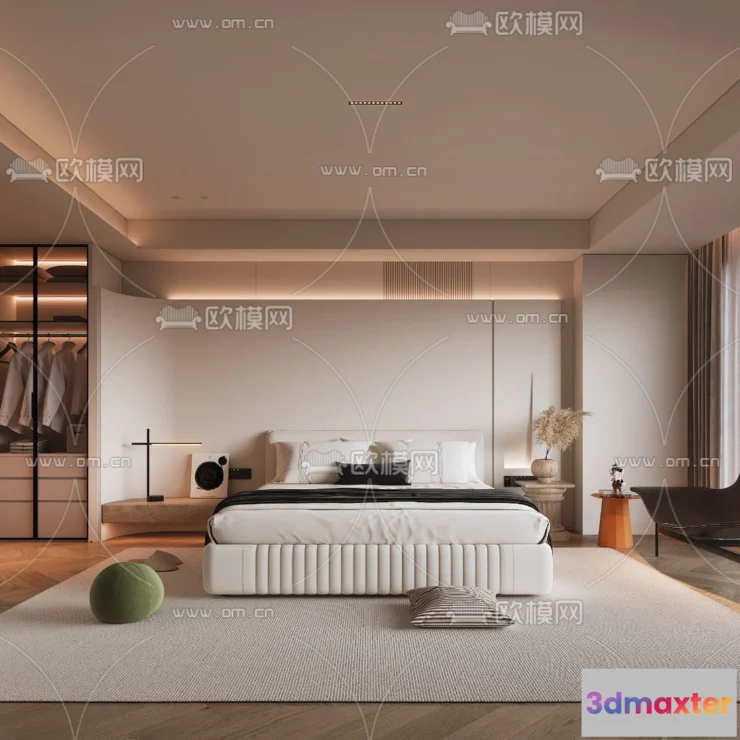 1241908 - BEDROOM - MODERN STYLE - VRAY  CORONA - 3D MODEL - 2078