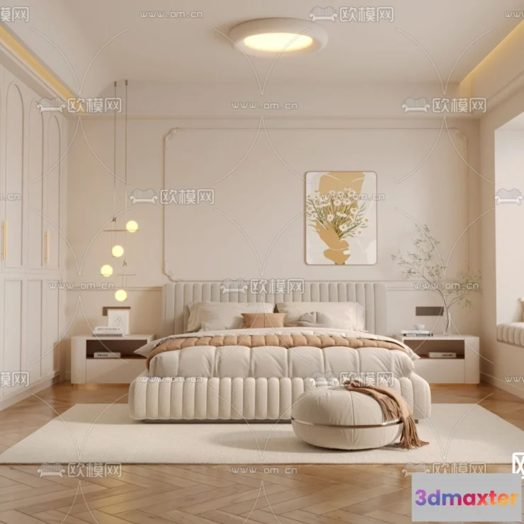 1241910 - BEDROOM - MODERN STYLE - VRAY  CORONA - 3D MODEL - 2079