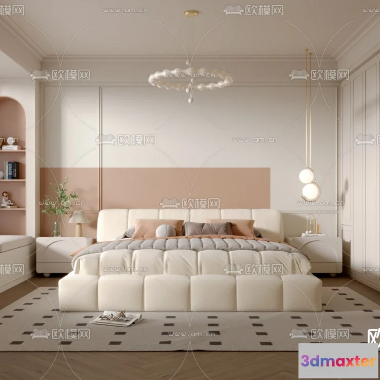 1241912 - BEDROOM - MODERN STYLE - VRAY  CORONA - 3D MODEL - 2080