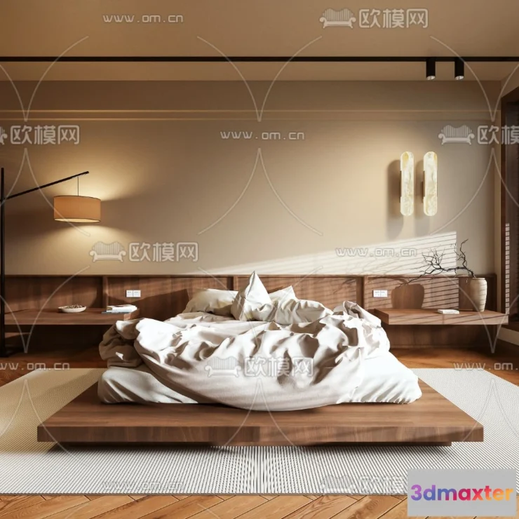 1241914 - BEDROOM - MODERN STYLE - VRAY  CORONA - 3D MODEL - 2081