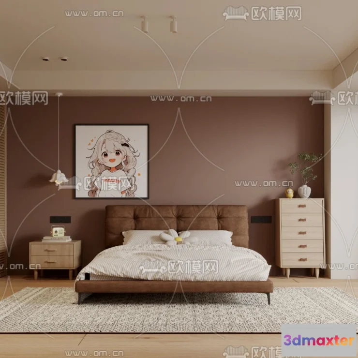 1241918 - BEDROOM - MODERN STYLE - VRAY  CORONA - 3D MODEL - 2083