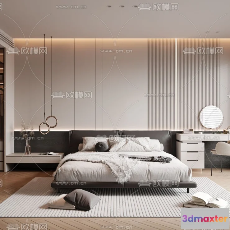 1241928 - BEDROOM - MODERN STYLE - VRAY  CORONA - 3D MODEL - 2088