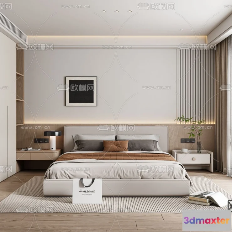 1241930 - BEDROOM - MODERN STYLE - VRAY  CORONA - 3D MODEL - 2089
