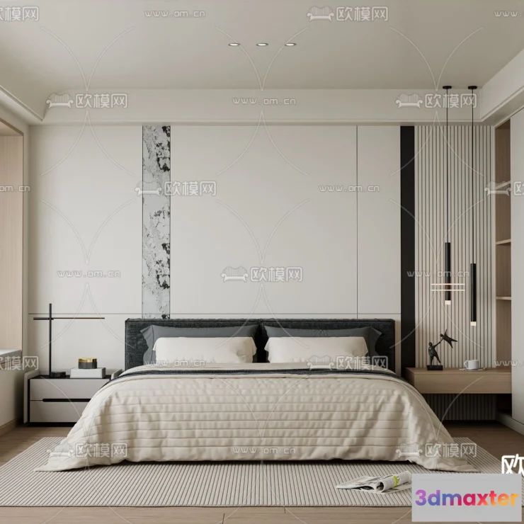 1241932 - BEDROOM - MODERN STYLE - CORONA - 3D MODEL - 2090