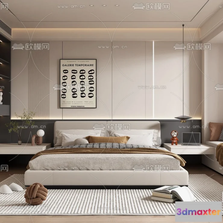 1241942 - BEDROOM - MODERN STYLE - VRAY  CORONA - 3D MODEL - 2095