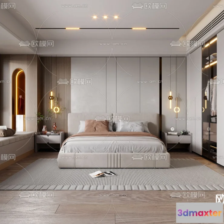 1241944 - BEDROOM - MODERN STYLE - VRAY  CORONA - 3D MODEL - 2096