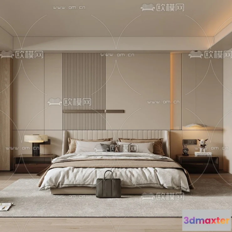 1241954 - BEDROOM - MODERN STYLE - CORONA - 3D MODEL - 2101