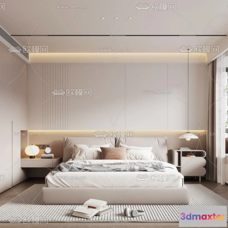 1241960 - BEDROOM - MODERN STYLE - VRAY  CORONA - 3D MODEL - 2104