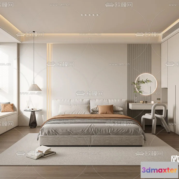 1241968 - BEDROOM - MODERN STYLE - VRAY  CORONA - 3D MODEL - 2108